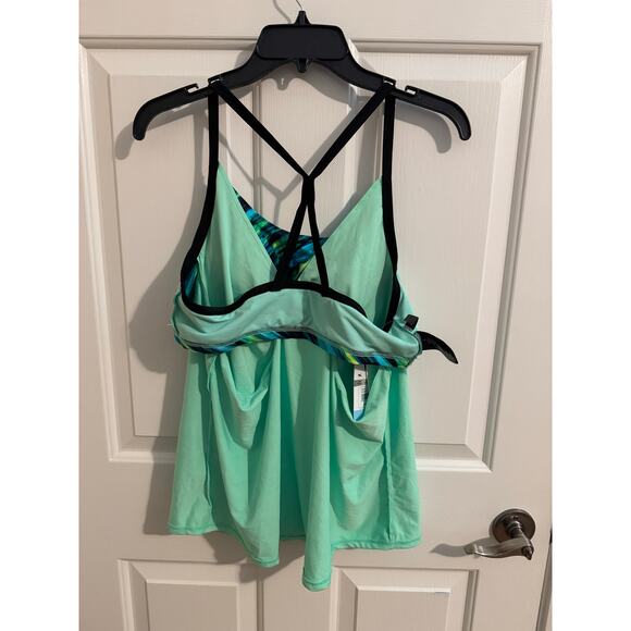 ZeroXposure New 2pc Solid Scuba Tankini Shorts Swim Set Edamame Green Size L - Picture 8 of 11